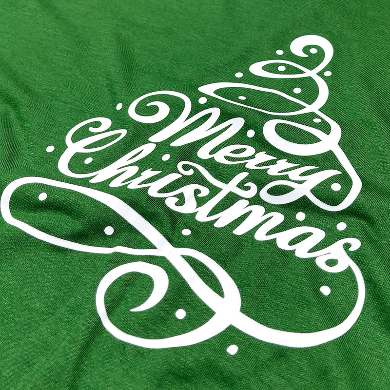 Camiseta Feminina Verde Árvore Merry Christmas