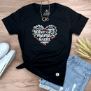 Camiseta Feminina Preta Coração Mommy