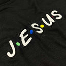 T-Shirt Infantil Preta Aplique J.E.S.U.S