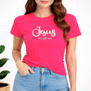 Camiseta Feminina Pink Jesus Best Gift Ever Veludo