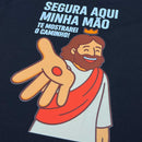 T-Shirt Infantil Preta Segura Aqui Minha Mão