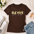 Camiseta Feminina Marrom Ele Vive Em Nós