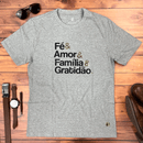 Camiseta Masculina Cinza Fé & Amor