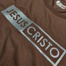 Camiseta Feminina Marrom Jesus Cristo Glitter