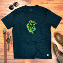 Camiseta Masculina Preta Aplique Leão Dourado