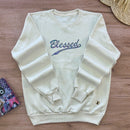 Moletom Off White Aplique Blessed