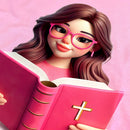 T-Shirt Infantil Rosa Garota Bíblia