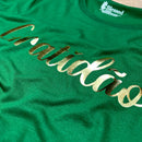 Camiseta Feminina Verde Gratidão Dourado