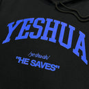 Moletom Canguru Com Capuz Preto Yeshua He Saves