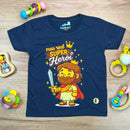 T-Shirt Infantil Azul Meu Real Super Herói