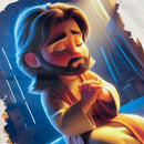 T-Shirt Infantil Off White Jesus Orando