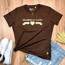 Camiseta Feminina Marrom Toda Mudança Vem De Dentro Dourado