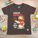 T-Shirt Infantil Marrom Espalhe Amor Por Onde For