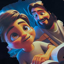 T-Shirt Infantil Preta Amigo Jesus