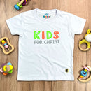 T-Shirt Infantil Branca Aplique Kids For Christ