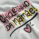 T-Shirt Infantil Branca Chicletinho da Mamãe Rosa