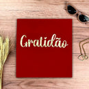 Camiseta Feminina Vermelha Gratidão Dourado