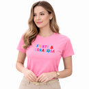 Camiseta Feminina Rosa Forte & Corajosa