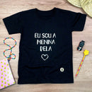 T-Shirt Infantil Preta Eu Sou a Menina Dela