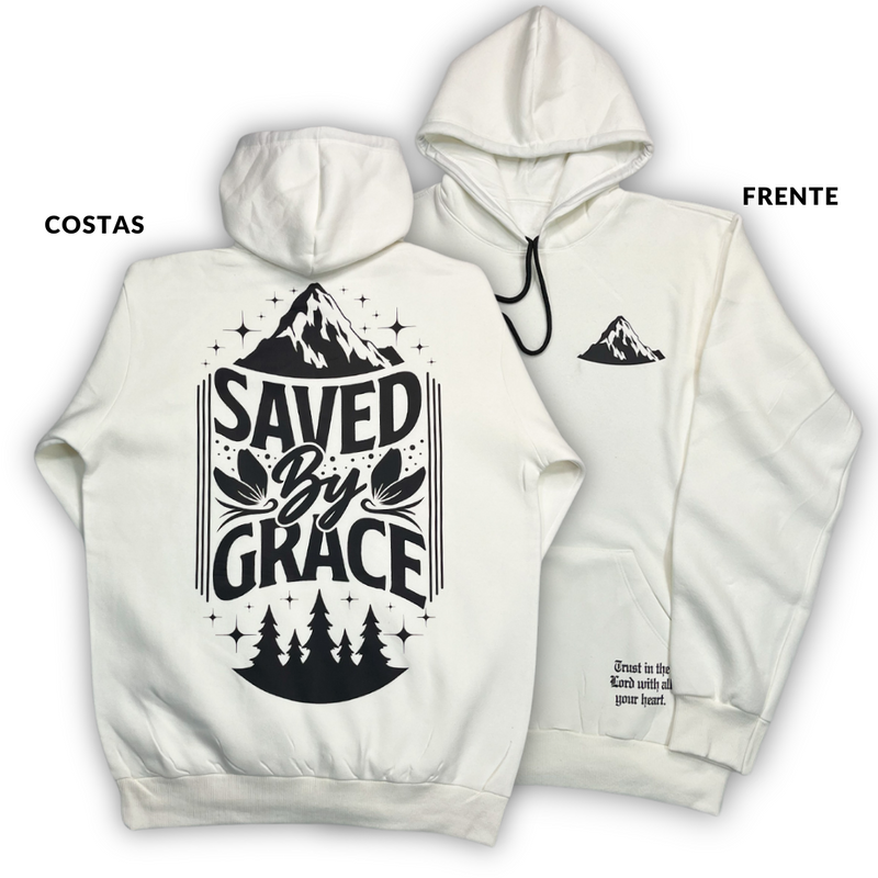 Moletom Canguru Com Capuz Off White Saved By Grace