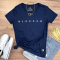 Camiseta Feminina Azul B.L.E.S.S.E.D
