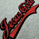 Moletom Cinza Aplique Jesus Cristo Cola