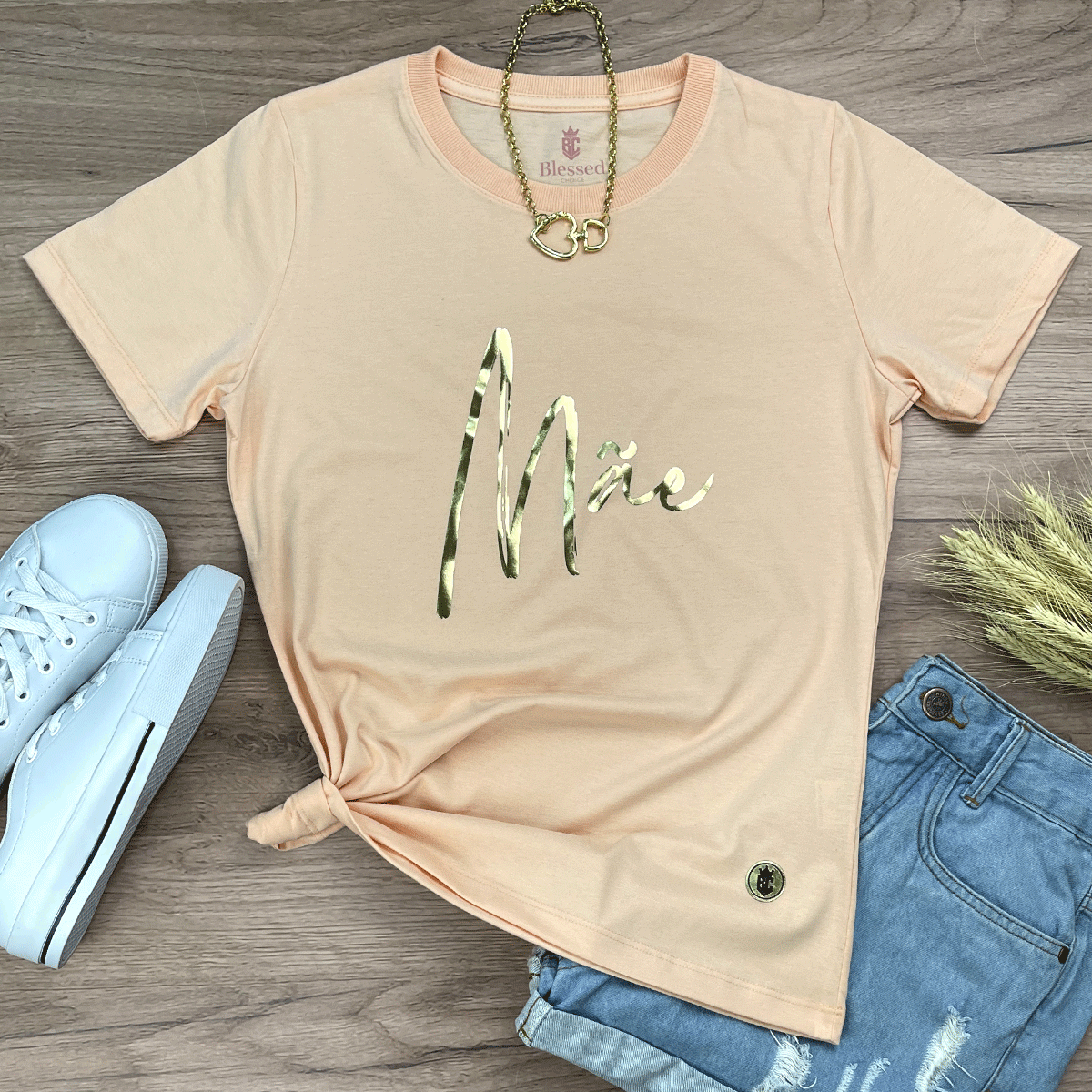 Camiseta Feminina Salmão Mãe