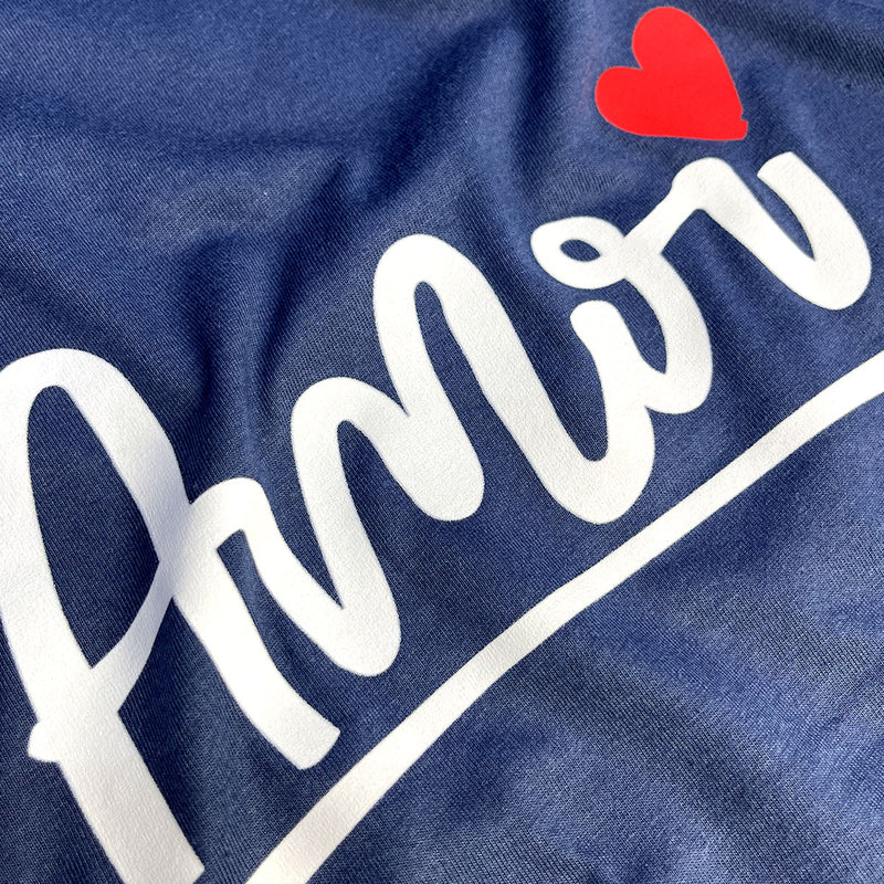 Camiseta Feminina Azul Amor Coração