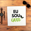 Camiseta Masculina Branca Eu Sou Grato