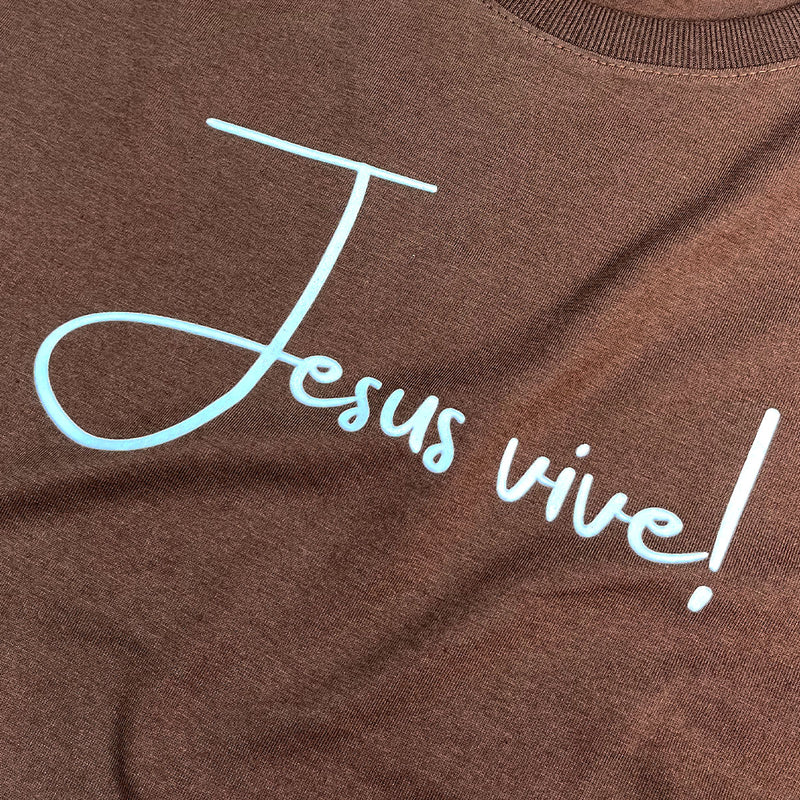 Camiseta Feminina Marrom Jesus Vive!