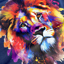 Camiseta Feminina Azul Leão Colorido