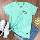 Camiseta Feminina Verde Menta Jesus Saves