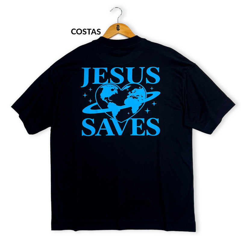 Oversized Preta Full Coração Jesus Saves