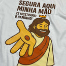 T-Shirt Infantil Off White Segura Aqui Minha Mão