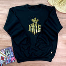 Moletom Preto Aplique King Dourado