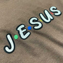 T-Shirt Infantil Marrom Aplique J.E.S.U.S