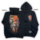 Moletom Canguru Com Capuz Preto Dois Leões