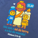 T-Shirt Infantil Azul Seja Sal e Luz