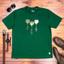 Camiseta Masculina Verde Coração Paz Amor Dourado
