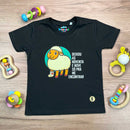 T-Shirt Infantil Preta Ovelha Deixou As Noventa E Nove