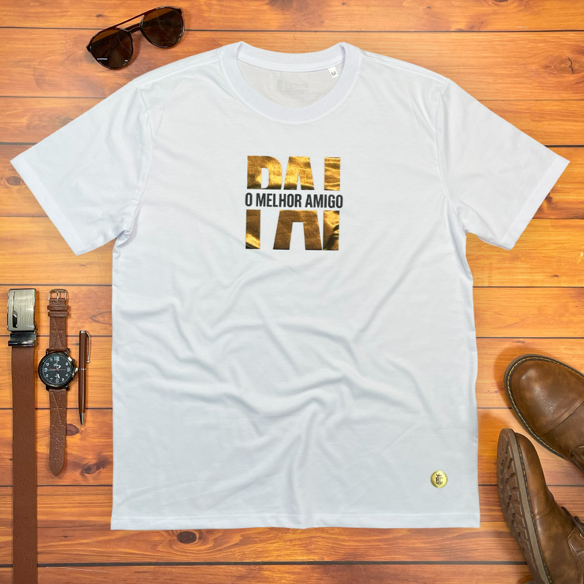 Camiseta Masculina Branca Pai Meu Melhor Amigo