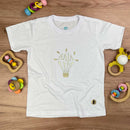 T-Shirt Infantil Branca Haja Luz