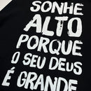 Moletom Canguru Com Capuz Preto Sonhe Alto