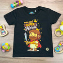 T-Shirt Infantil Preta Meu Real Super Herói