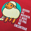 T-Shirt Infantil Vermelha Ovelha Deixou As Noventa E Nove