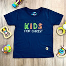 T-Shirt Infantil Azul Aplique Kids For Christ