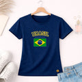 Camiseta Feminina Azul Brasil Bandeira
