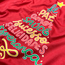 T-Shirt Infantil Vermelha Árvore Fé Paz Colors