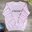 Moletom Rosa Aplique J.E.S.U.S
