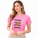 Camiseta Feminina Rosa O Teu Olhar Jamais Se Afastou de mim